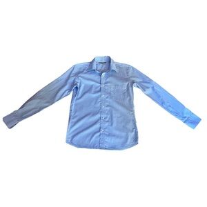 Uniqlo Mens Size Small 100% Cotton Dress Button Down Shirt Blue White Shirt